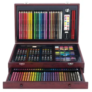 142 Piece Beginners Art Set in a Wood Carrying Case