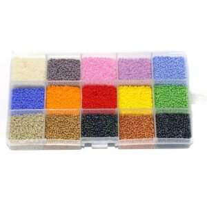 15 Colors Preciosa Seed Beads Opaque Nylon Thread